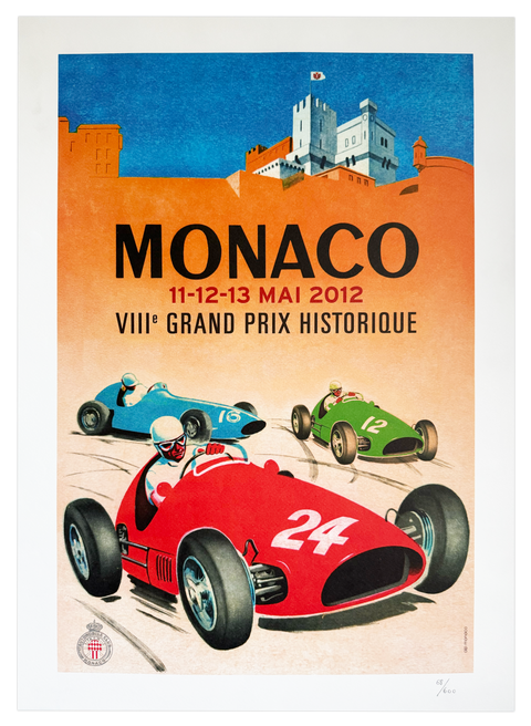 Original Lithographic Poster Monaco Grand Prix Historique 2010, numbered 68/600 (VIP)