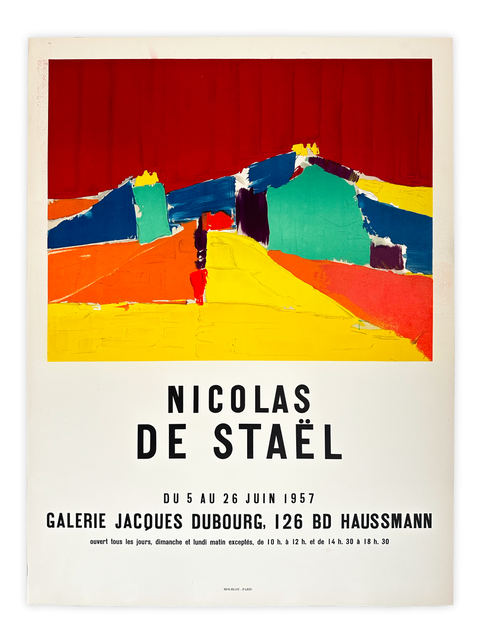 Affiche originale Nicolas De Staël Galerie Jacques Dubourg, Mourlot - 1957 (Papier Arch)