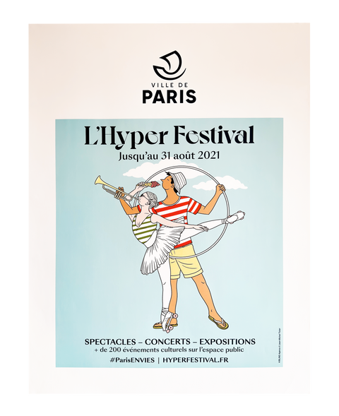 Original Paris Plage Poster Jean-Michel Tixier, 2021 (Blue)