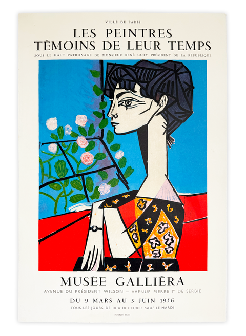 Original Poster By Pablo Picasso "Jacqueline with Flowers", 1956 (Arches Paper) - Mourlot