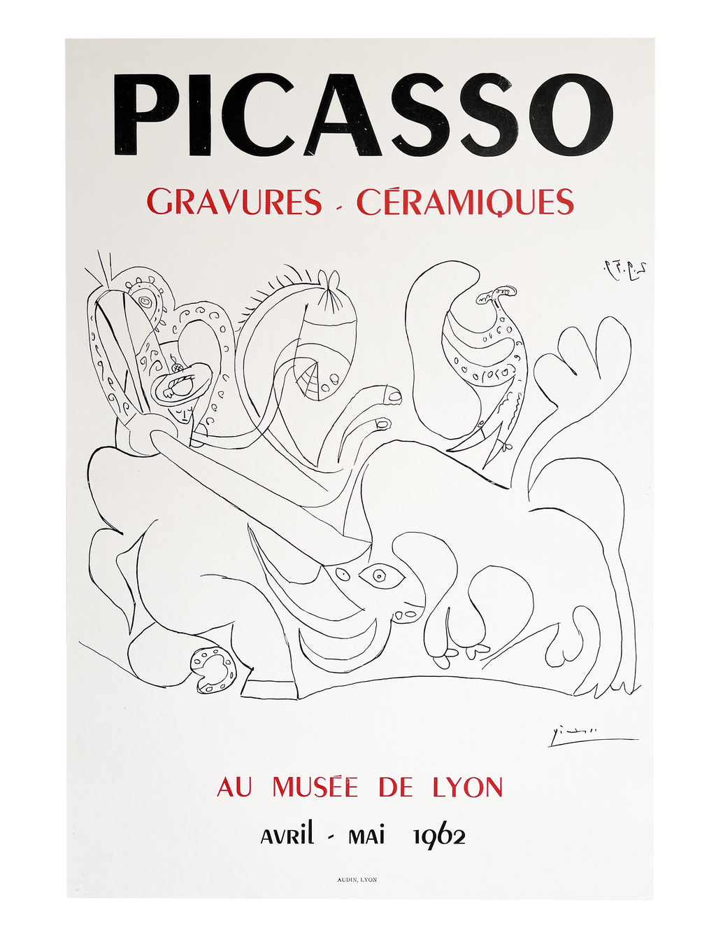Original Pablo Picasso Poster Gravures - Ceramiques, Musee Lyon