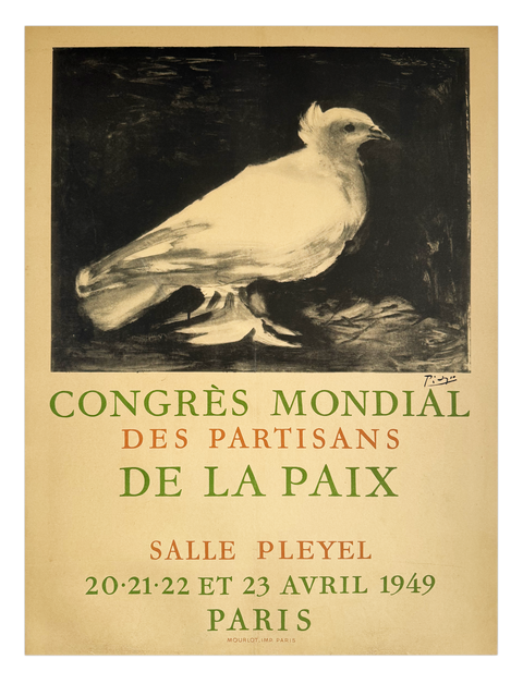 Original Pablo Picasso Poster "Congres Mondial De La Paix" 1949 - Mourlot