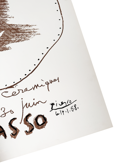 Original Pablo Picasso Poster "Exposition de Céramiques I - Maison de la Pensée Francaise" - Mourlot, 1958