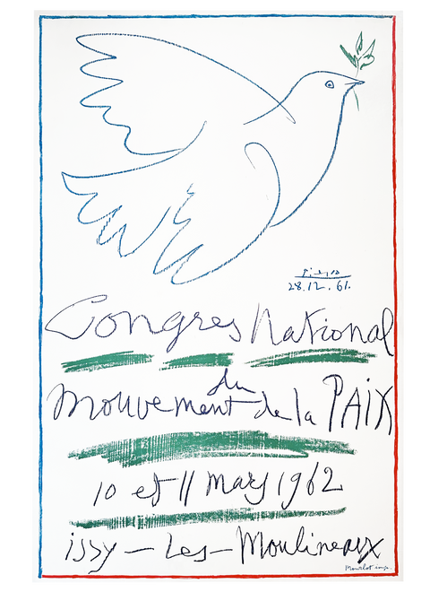 Original Poster Pablo Picasso "Congres National du Mouvement de la Paix", 1962 - Mourlot