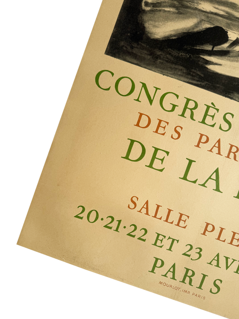 Original Pablo Picasso Poster "Congres Mondial De La Paix" 1949 - Mourlot