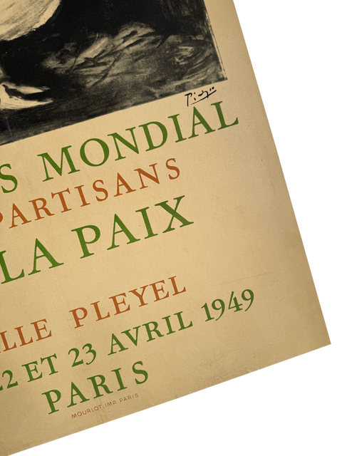 Original Pablo Picasso Poster "Congres Mondial De La Paix" 1949 - Mourlot