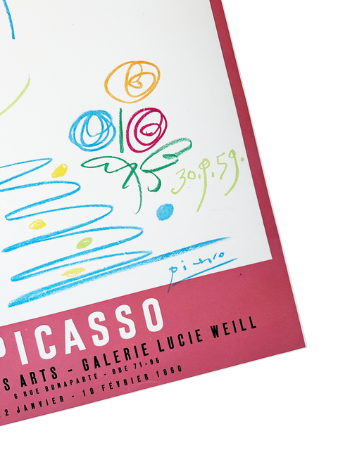 Affiche originale Picasso Faunes et Flore Galerie Lucie Weill, Paris - 1960