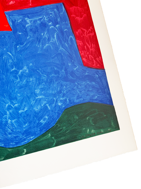Original Serge Poliakoff Composition in Red, Blue and Green - 1975