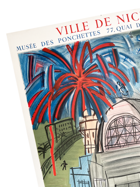Orginal Raoul Dufy Poster "Hommage Ville De Nice Feu D'Artifice, 1954 - Mourlot