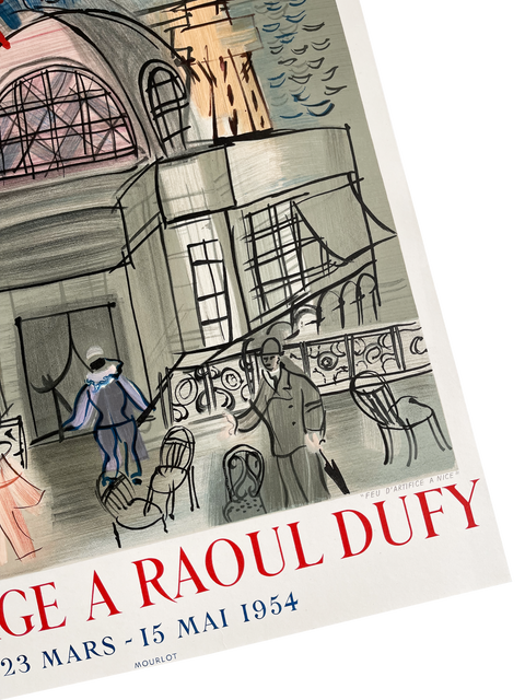 Orginal Raoul Dufy Poster "Hommage Ville De Nice Feu D'Artifice, 1954 - Mourlot