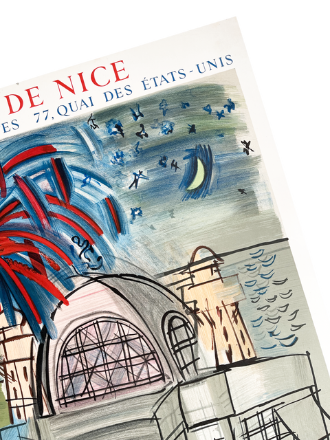 Orginal Raoul Dufy Poster "Hommage Ville De Nice Feu D'Artifice, 1954 - Mourlot