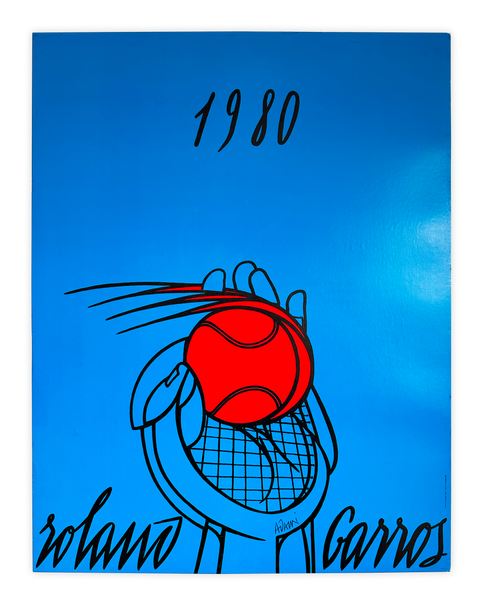 Affiche originale de Roland Garros par Valerio Adami, 1980