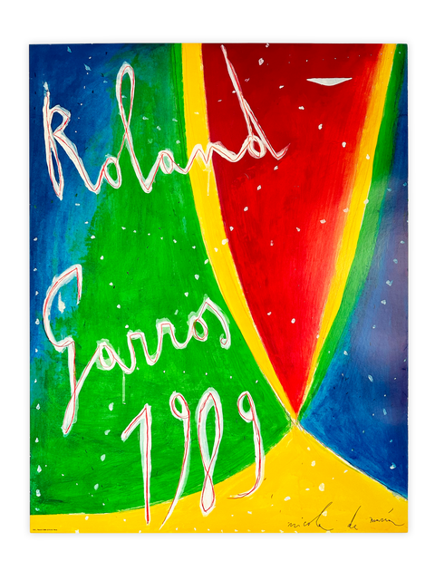 Affiche Originale Roland Garros Par Nicola De Maria, 1989