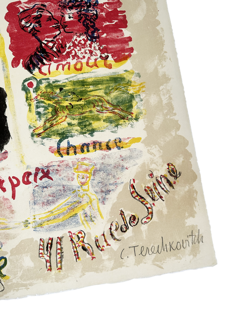 Original Terechkovitch Poster "Les Cartes De Voeux" 1959 (Hand Signed) - Arch Paper
