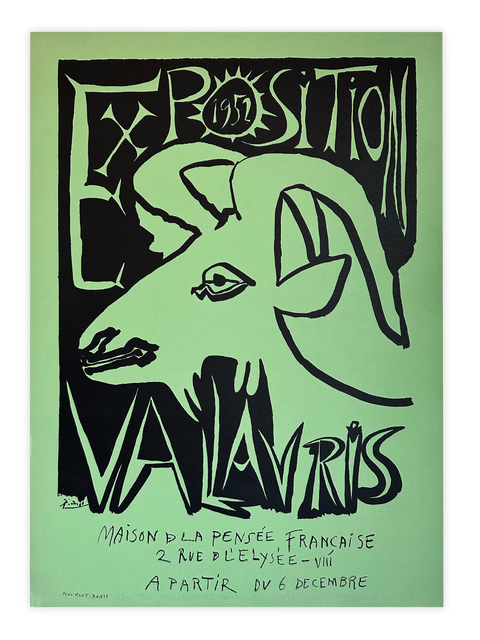 Original Picasso Poster Vallauris (Green), 1952 - Mourlot