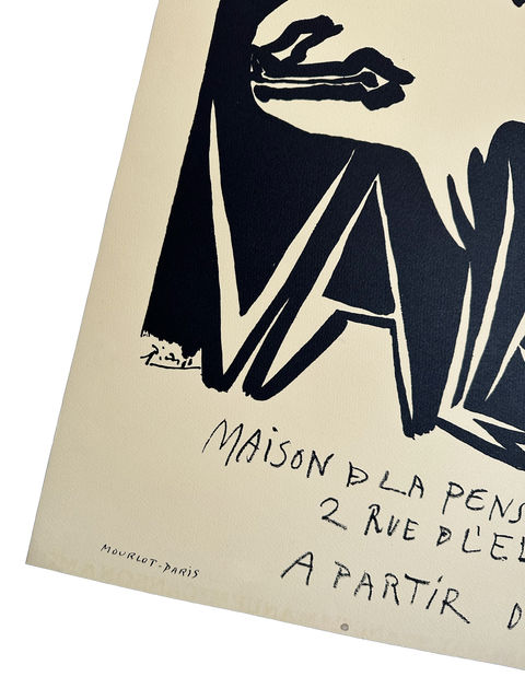 Affiche originale de Picasso Vallauris (Beige), 1952 - Mourlot