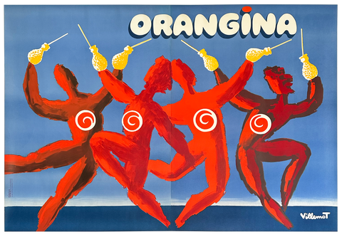 Original Bernard Villemot Poster Orangina "Dance" 1983