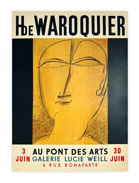 Affiche originale de Henry De Waroquier, Galerie Lucie Weill - 1955