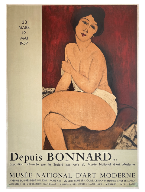 Affiche lithographique originale Bonnard 1957, Mourlot