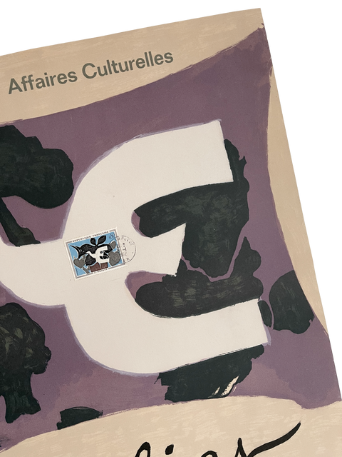 Affiche originale Georges Braque 1961, Musée Du Louvre - Mourlot