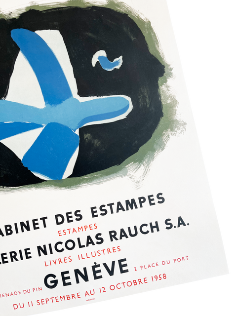 Affiche originale de Georges Braque 1958 Genève - Mourlot