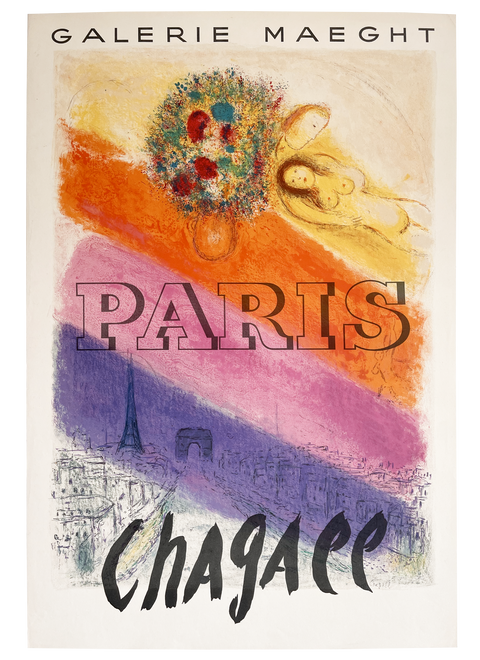Affiche originale de Marc Chagall Galerie Maeght – Les Champs Élysées, Paris – Mourlot