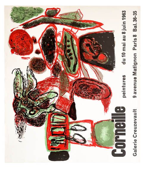 Affiche originale de Corneille - Galerie Creuzevault - 1963