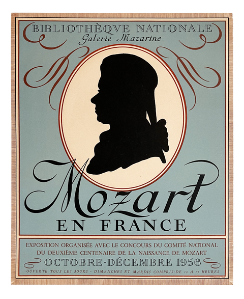 Affiche originale de Mozart, Galerie Mazarine - 1956