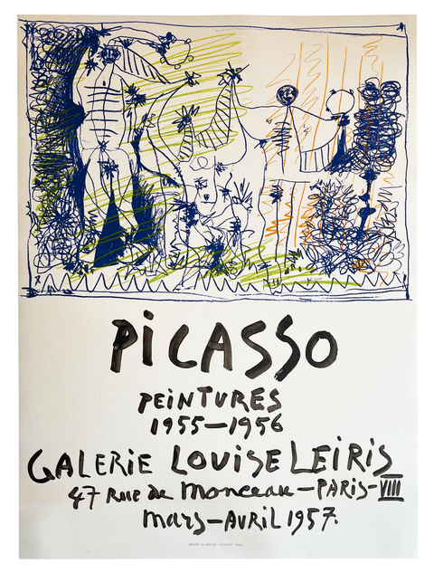 Original Picasso Exhibition Poster Louise Leiris 1955-1956 - Mourlot