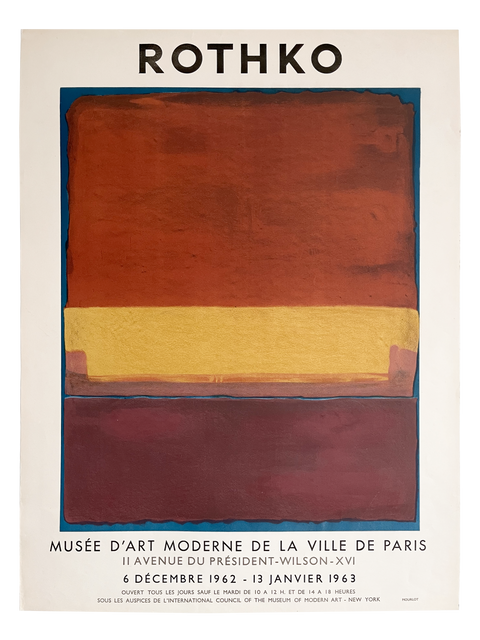 Affiche originale de Mark Rothko "Musée D'Art Moderne Paris", Mourlot - 1962