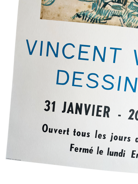 Affiche originale Van Gogh Exposition Institut Néerlandais - 1966
