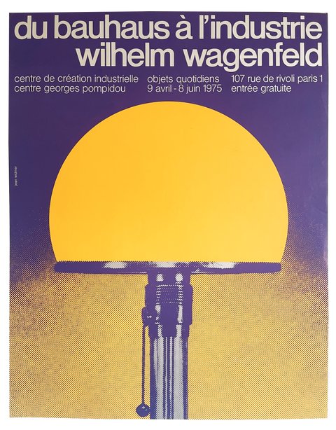 Affiche originale de Jean Widmer, Wilhelm Wagenfeld - Centre Pompidou 1975