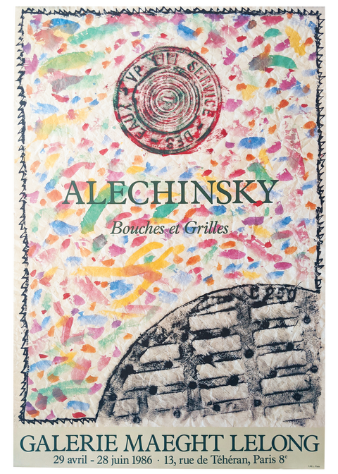 Lithographie Originale Affiche Alechinsky 1986 - Maeght