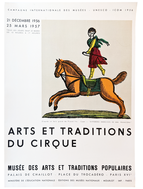 Affiche Originale Exposition Art et Traditions Du Cirque - 1957 Mourlot