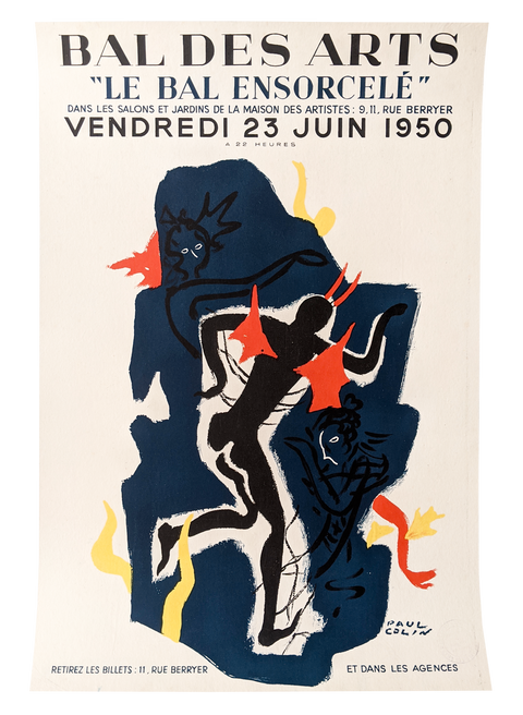 Affiche originale Paul Colin "Bal Des Arts" 1950