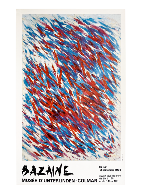 Affiche originale Jean Bazaine 1984, Musée Colmar