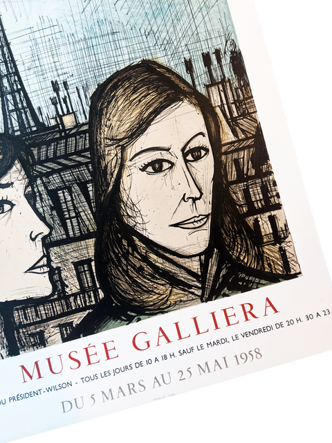 Affiche originale Bernard Buffet Exposition Musée Galliera, 1958 imp. Mourlot
