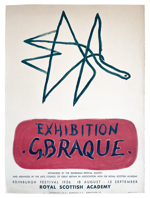 Original Poster Georges Braque L'oiseau - Royal Scottish Academy, 1956 (Arch Paper) - Mourlot