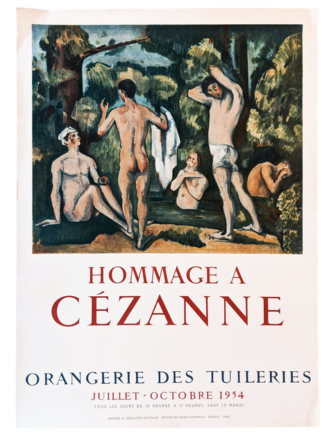 Affiche Originale Paul Cézanne "Orangerie Des Tuileries" 1954