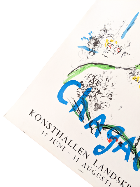 Affiche originale d'exposition Marc Chagall de Konsthallen Lamdskrona, 1972