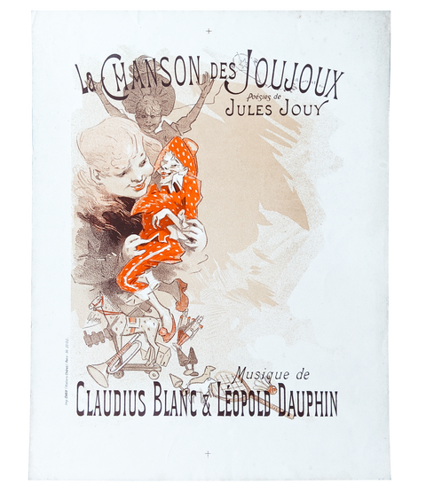 Affiche originale de Jules Chéret "La Chanson Des Joujoux" 1892 - Imp.Chaix
