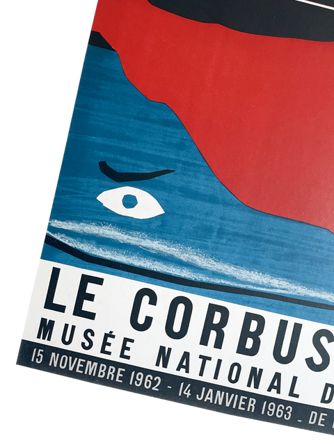 Affiche d'exposition originale Le Corbusier 1962 MOURLOT