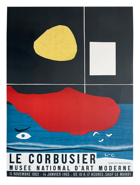 Affiche d'exposition originale Le Corbusier 1962 MOURLOT