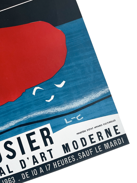 Affiche d'exposition originale Le Corbusier 1962 MOURLOT