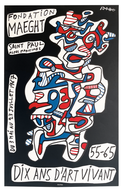 Affiche originale Jean Dubuffet 1967 - Galerie Maeght