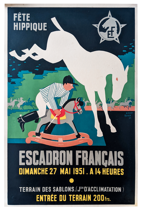Affiche Originale Escadron Français Hippique 1951