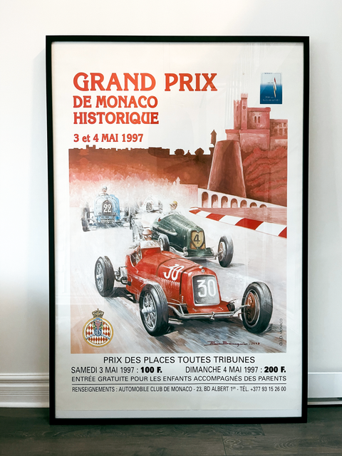 Original Poster Historique Grand Prix Monaco 1997 - Automobile Club - Big Size