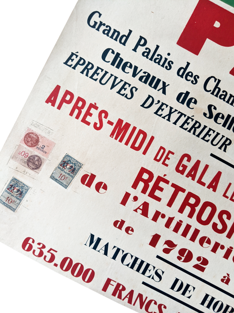 Affiche originale Concours Hippique Par Marcou - 1933 - Champs-Élysées