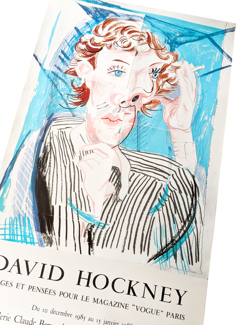 Affiche d'exposition originale, David Hockney 1986 - Galerie Claude Bernard