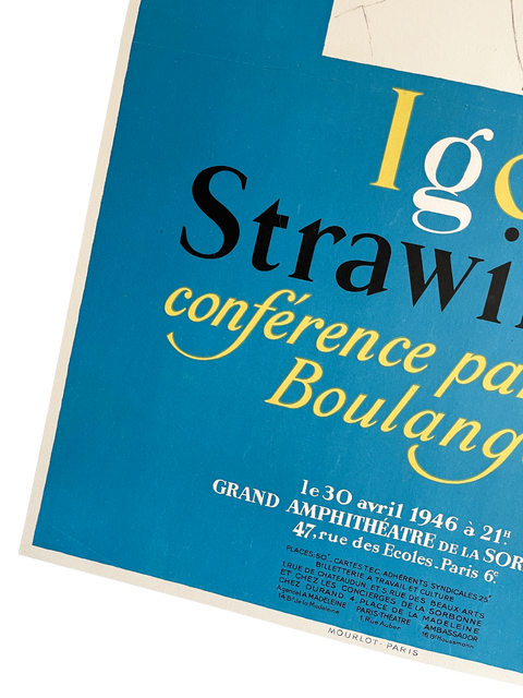 Original Pablo Picasso Poster "Igor Strawinsky" Paris, 1946 - Mourlot